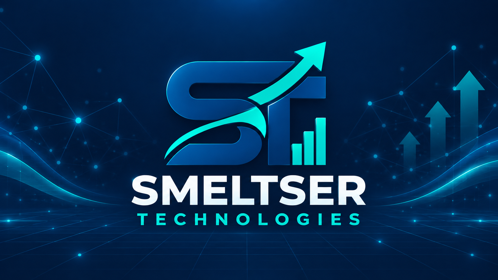 Smeltser Technologies brand mark with a rising growth arrow